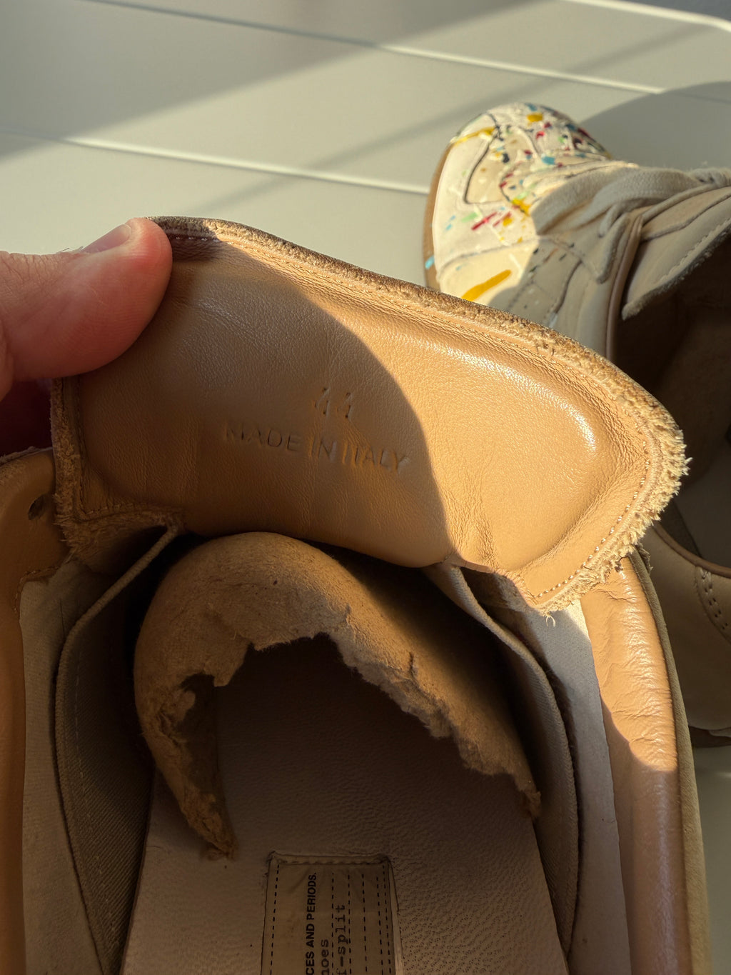 Maison Margiela Beige Paint Splatter Gats 44/11