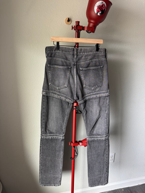 Balenciaga Convertible Zip Black Denim 34