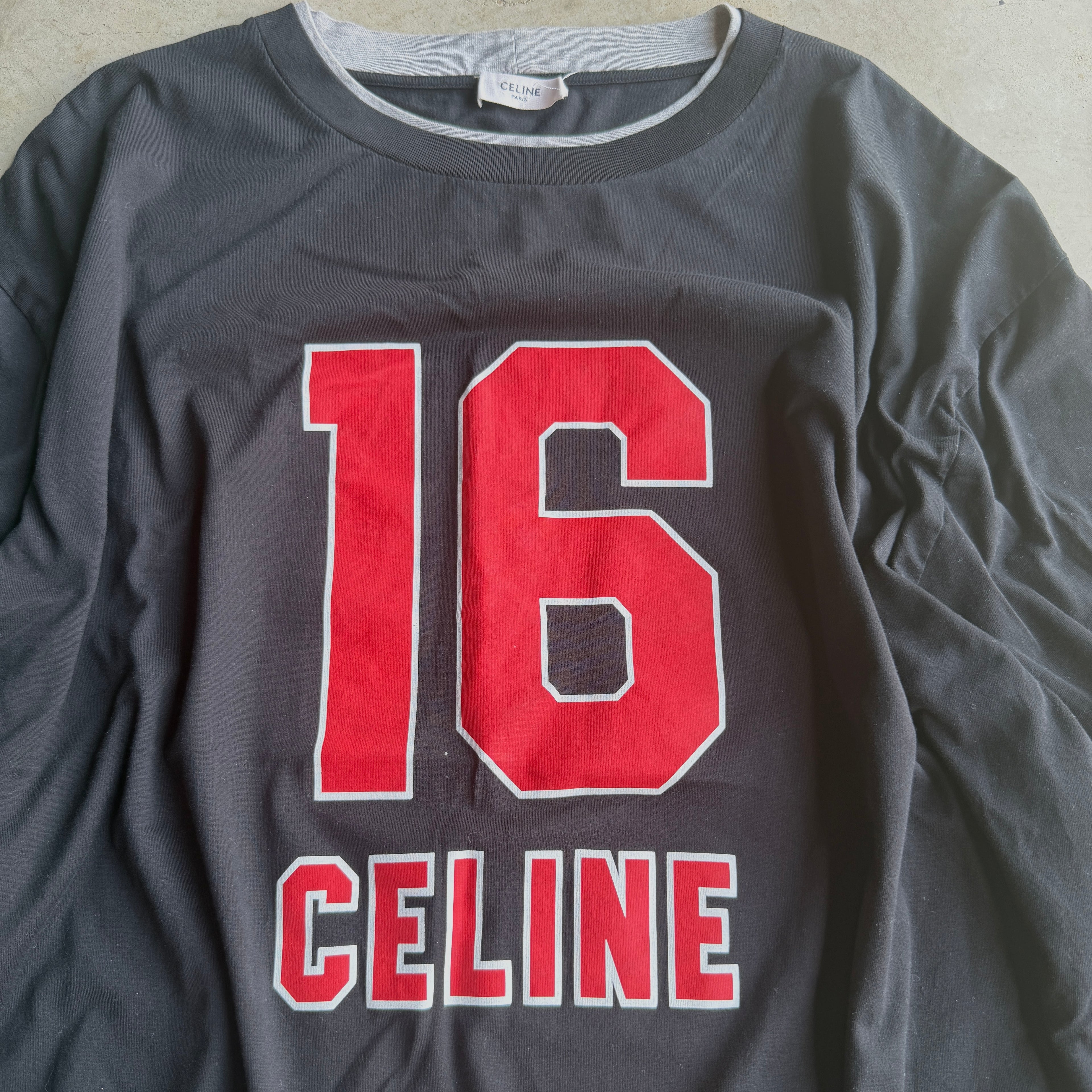 Celine Layered Long Sleeve Jersey Shirt