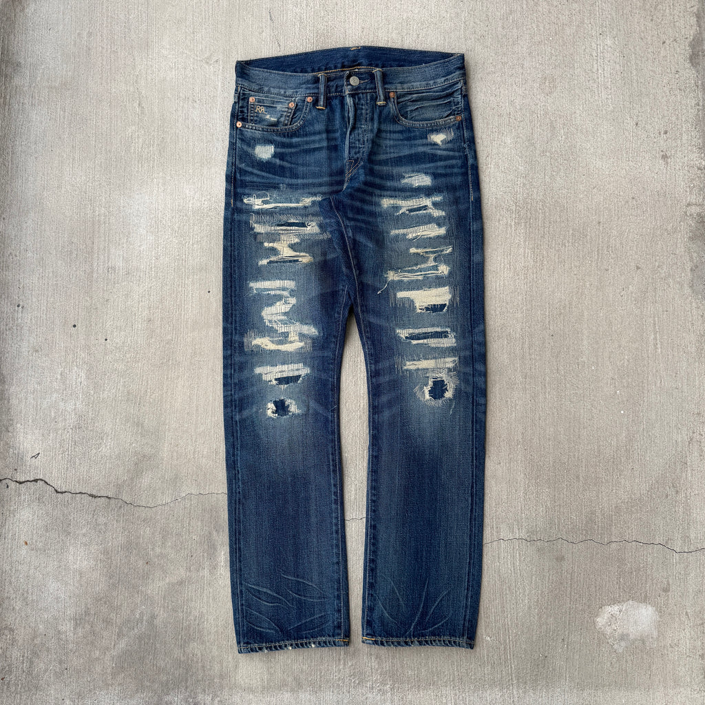 Double RL Ralph Lauren Distressed Slevedge Denim 30x31