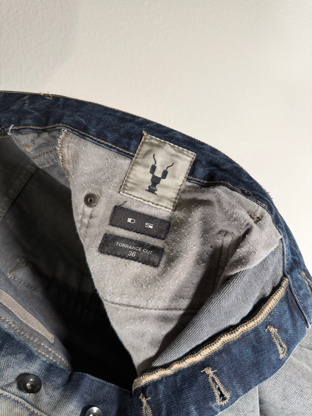 Rick Owens Torrence Cut Hustler Wash Denim