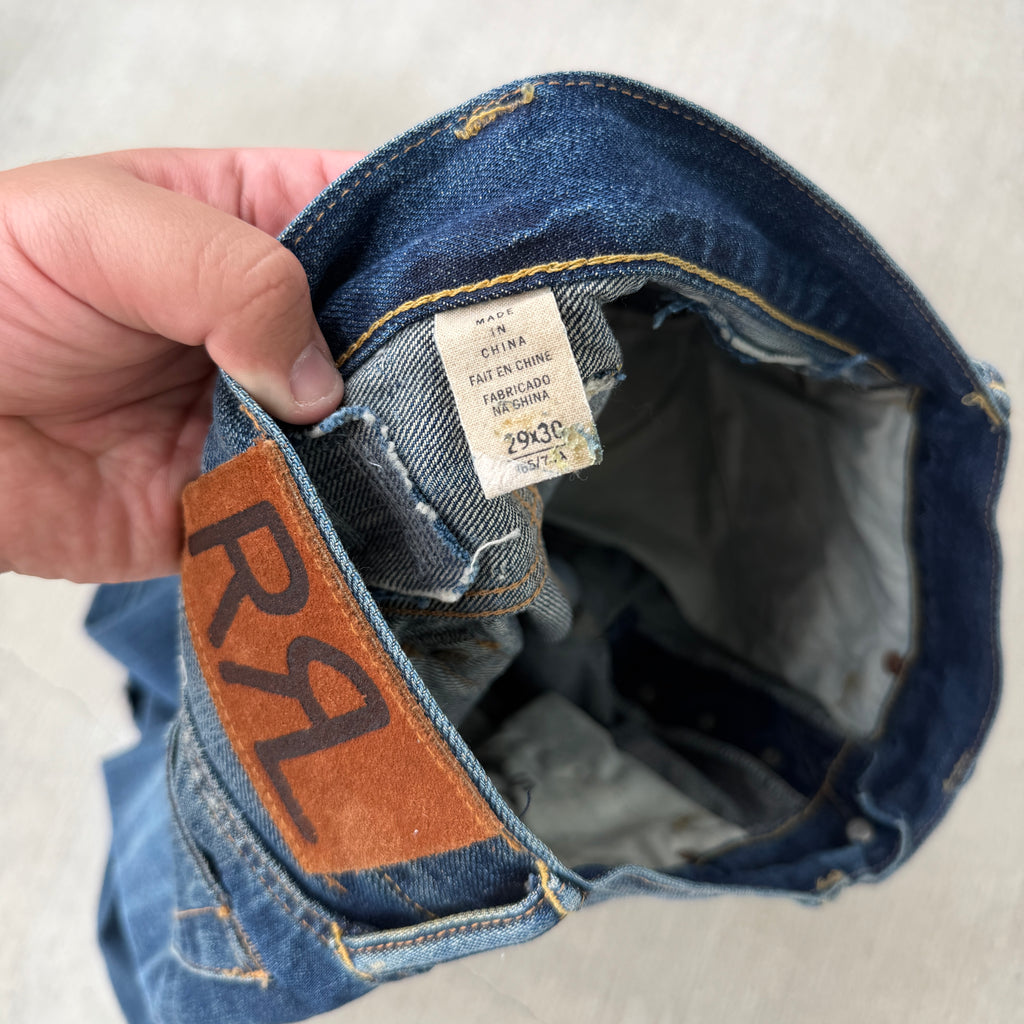 Double RL Ralph Lauren Distressed Slevedge Denim 30x31