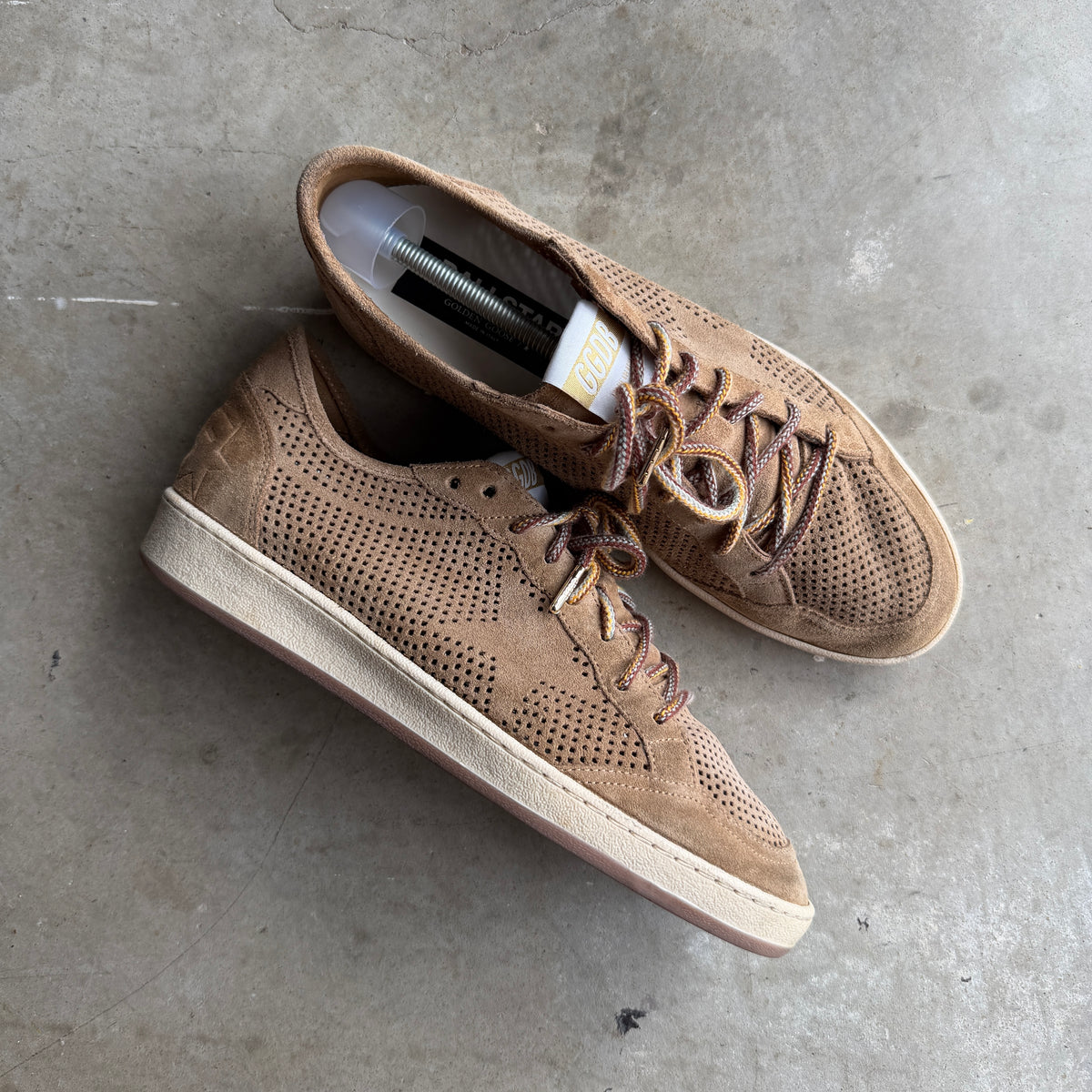 Golden Goose Perforated Suede Brown Ballstars 44/11