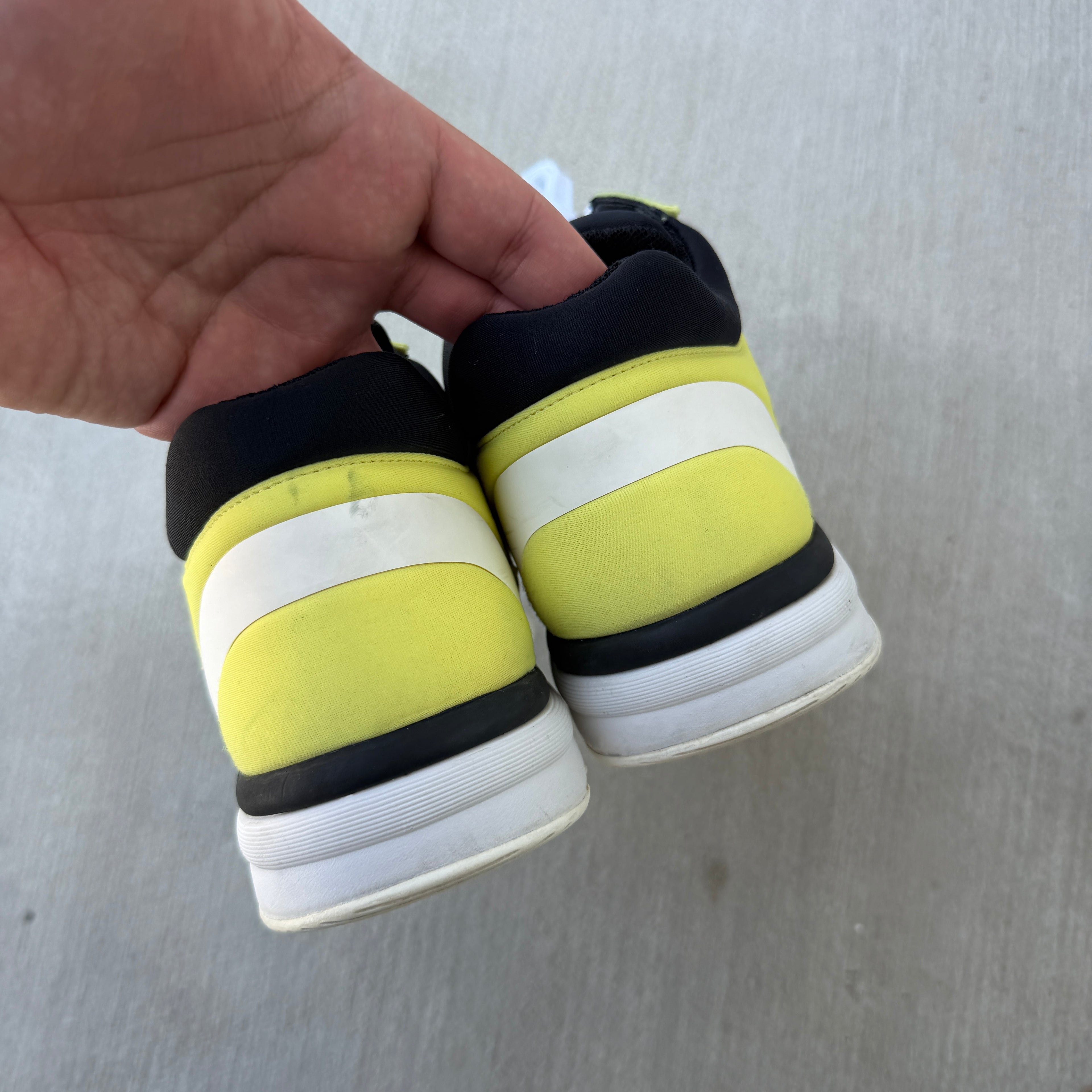 Chanel Neon Yellow Neoprene Runners 43/10
