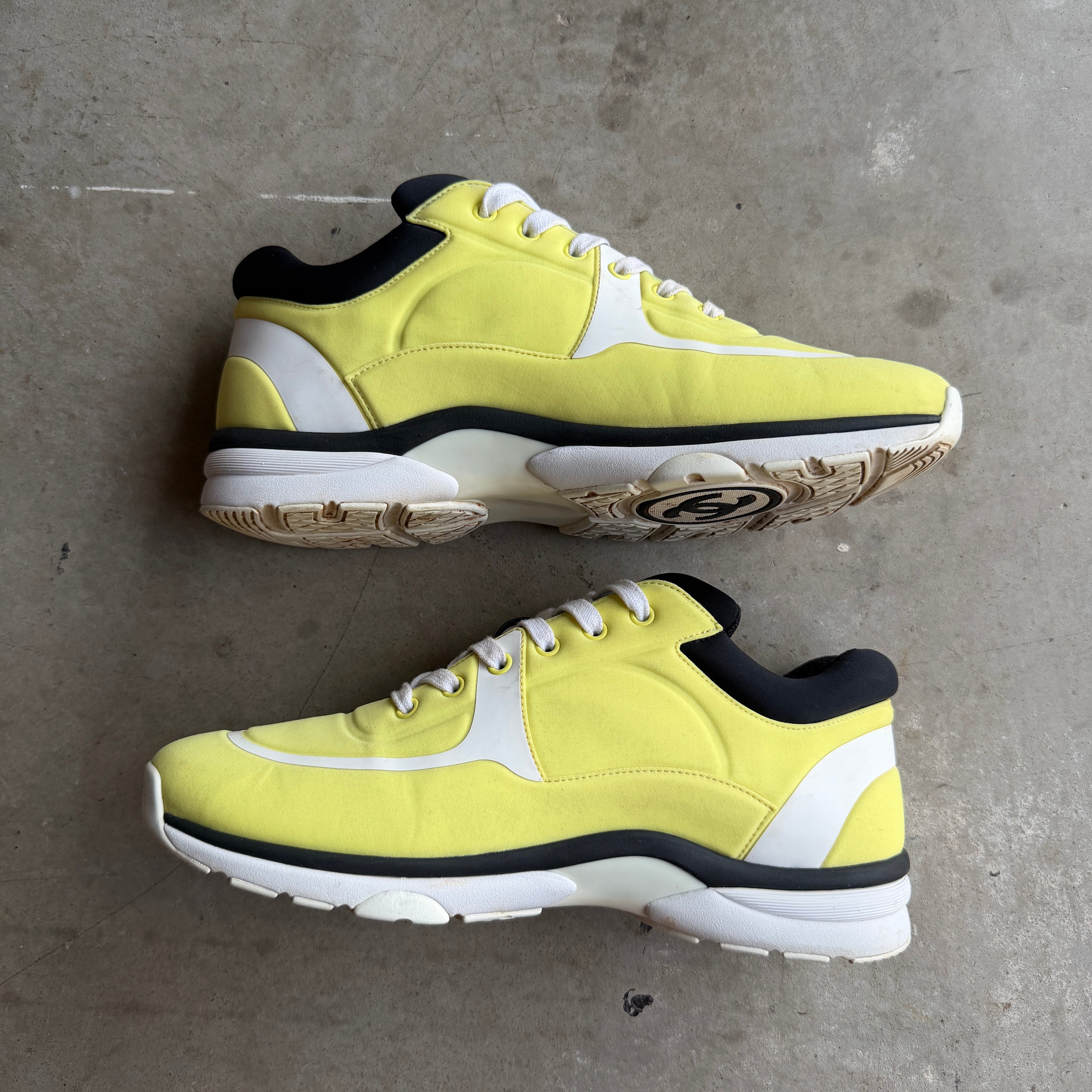 Chanel Neon Yellow Neoprene Runners 42/9