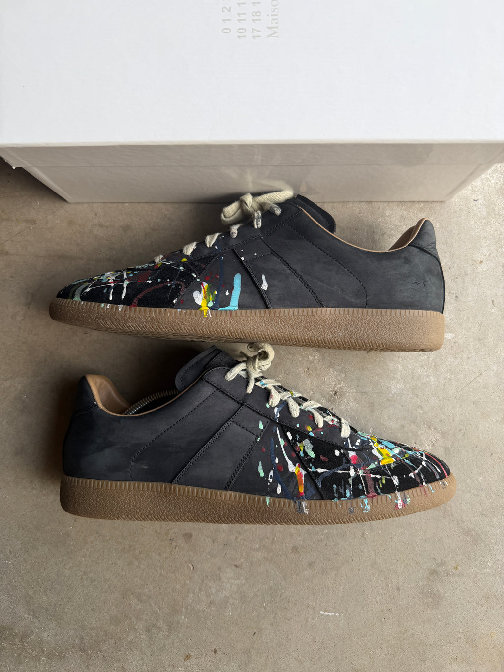 Maison Margiela Black Paint Splatter Gats 45/12
