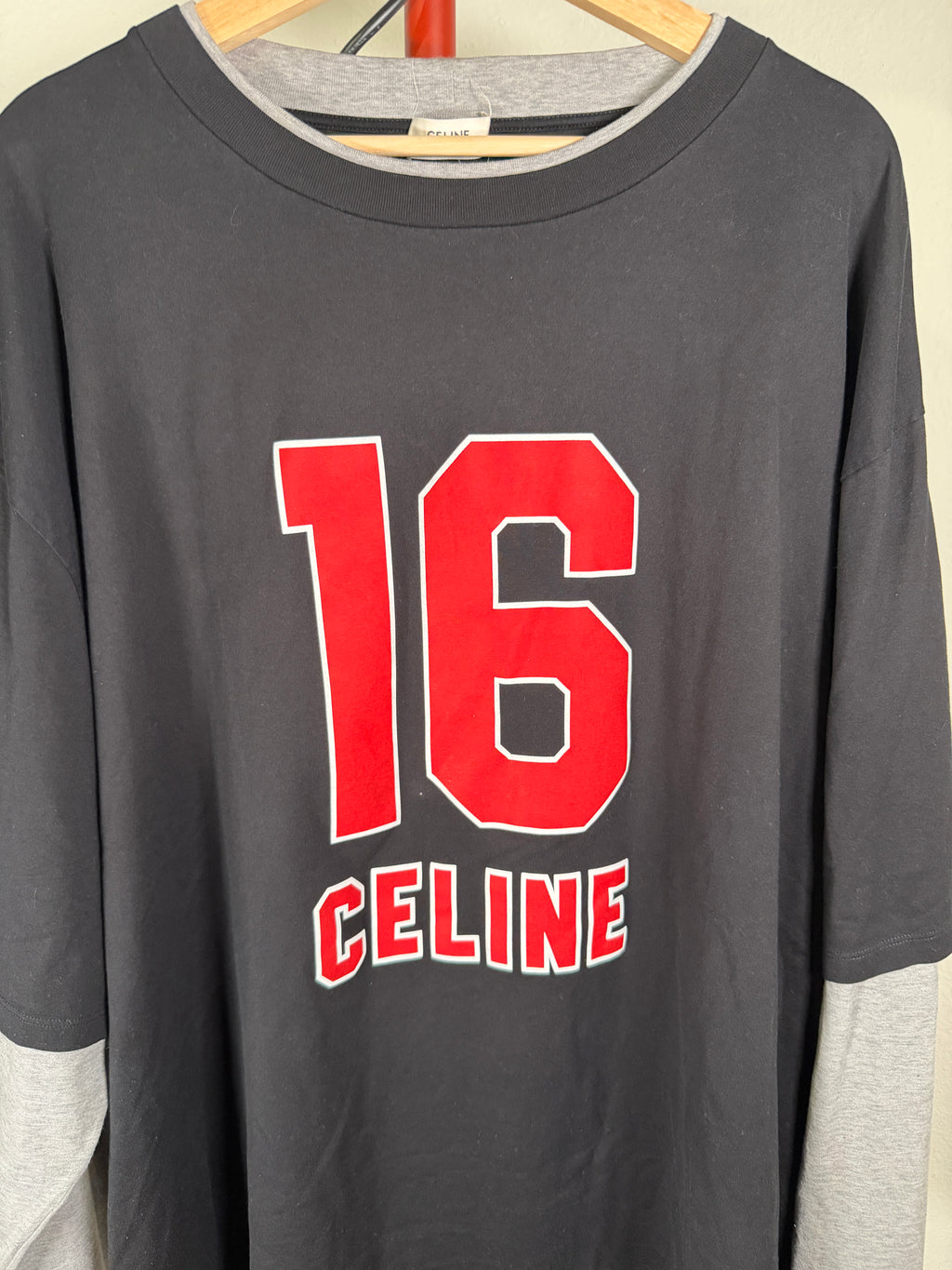 Celine Layered Long Sleeve Jersey Shirt