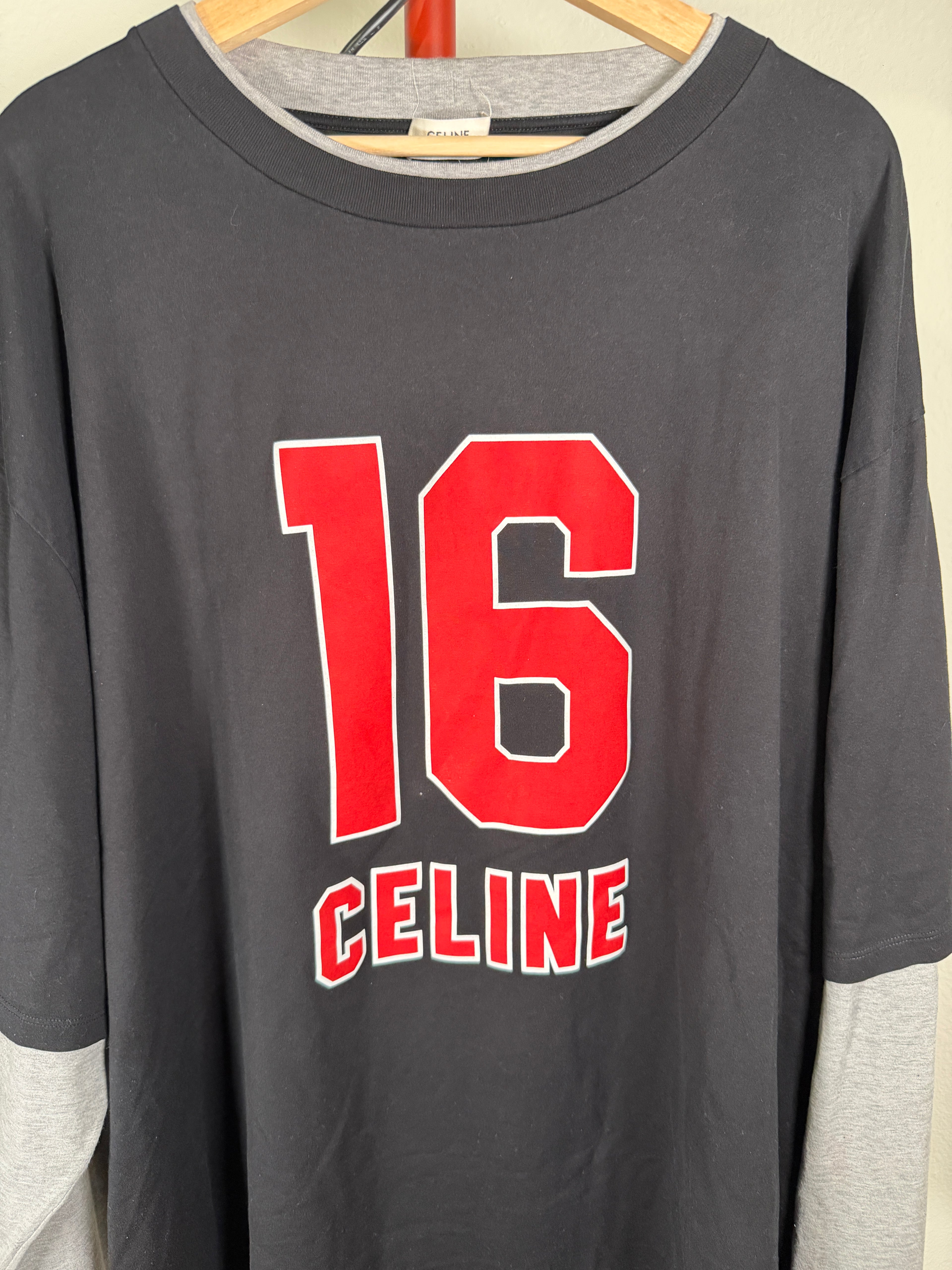 Celine Layered Long Sleeve Jersey Shirt
