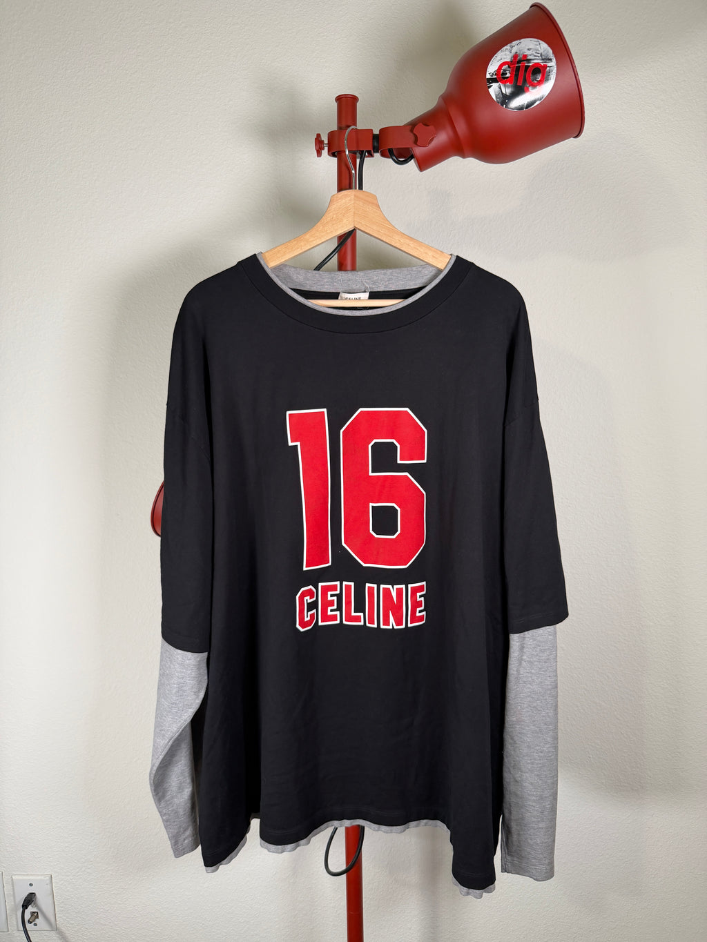Celine Layered Long Sleeve Jersey Shirt