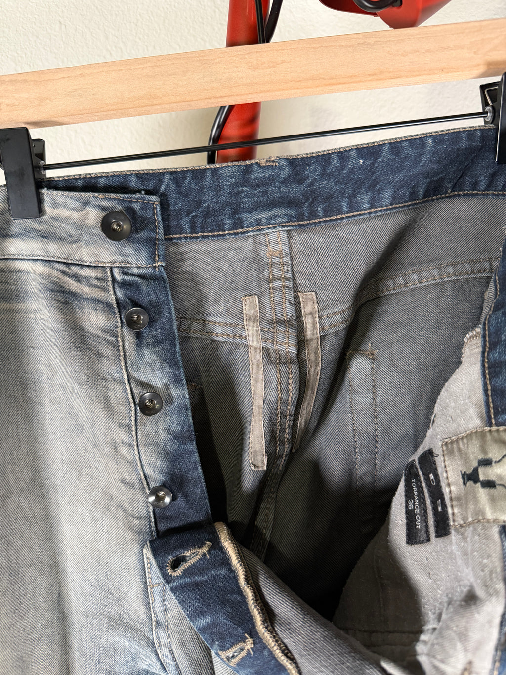 Rick Owens Torrence Cut Hustler Wash Denim