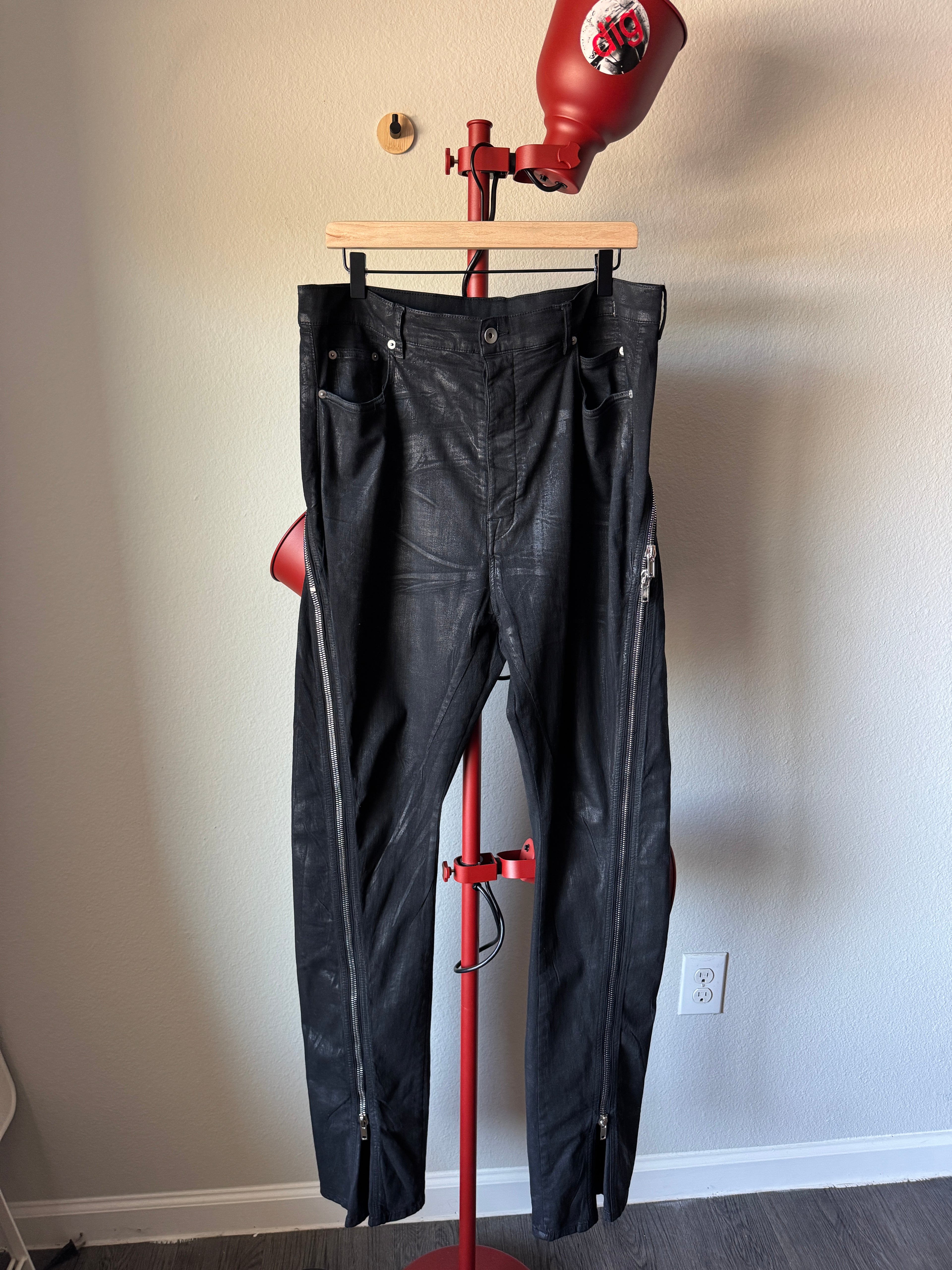 Rick Owens Waxed Banana Bolan Cut Denim 36