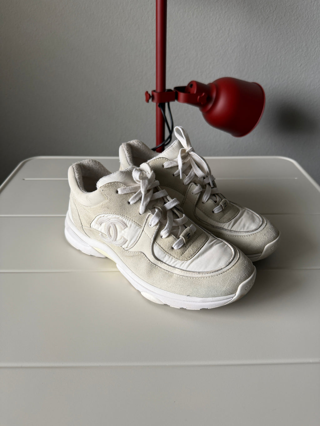 Chanel White Suede Mens Runner 43/10