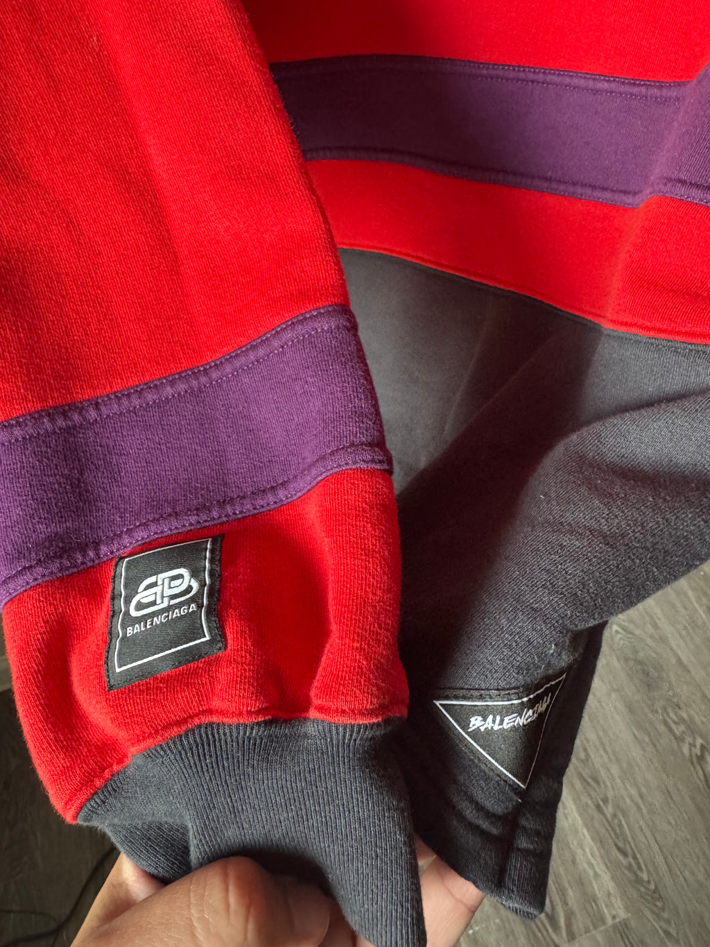 Balenciaga Quarter Zip Rive Gauche Sweatshirt Red M