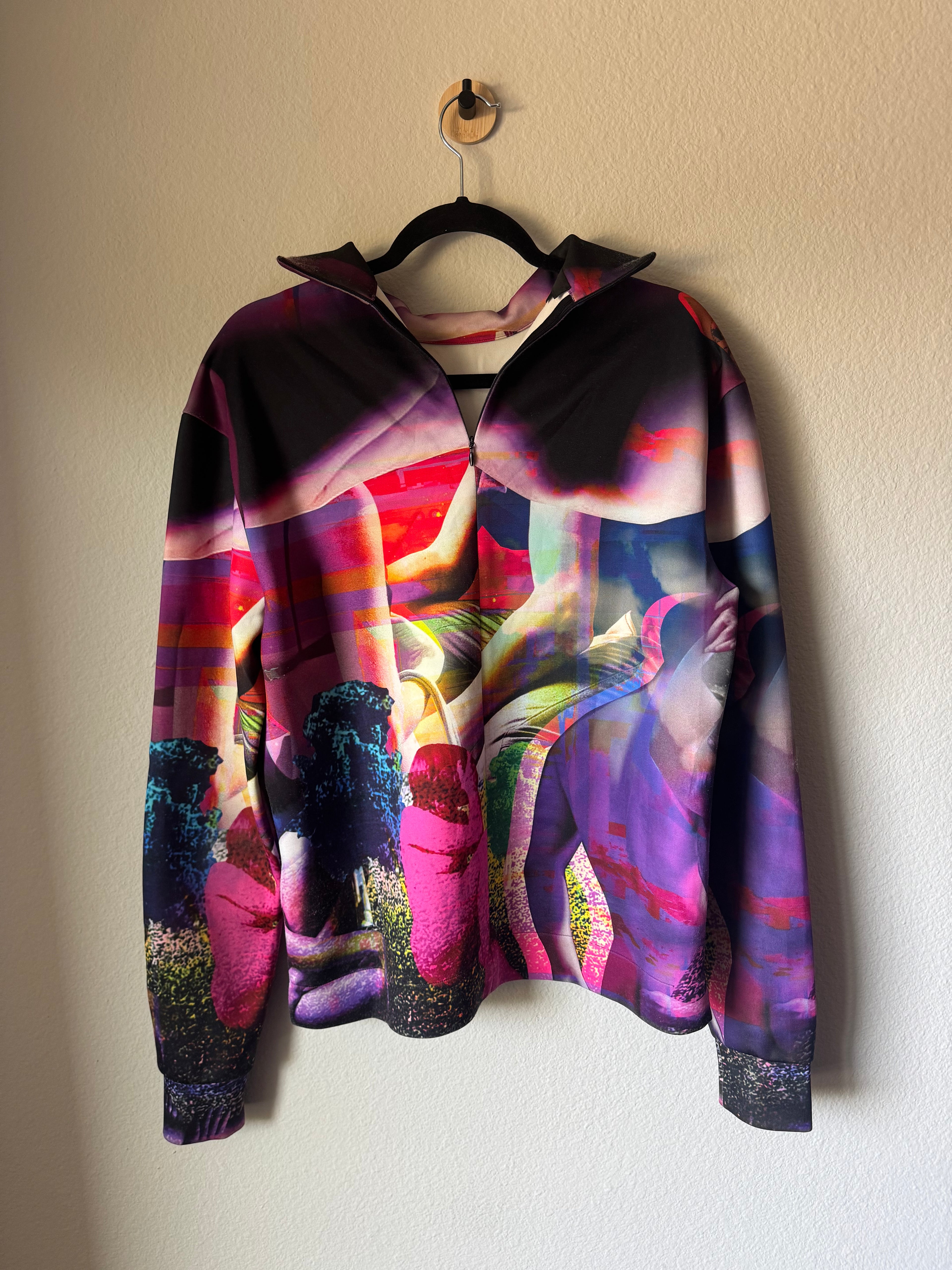 Prada Sample Psychedelic Quarter Zip Shirt L