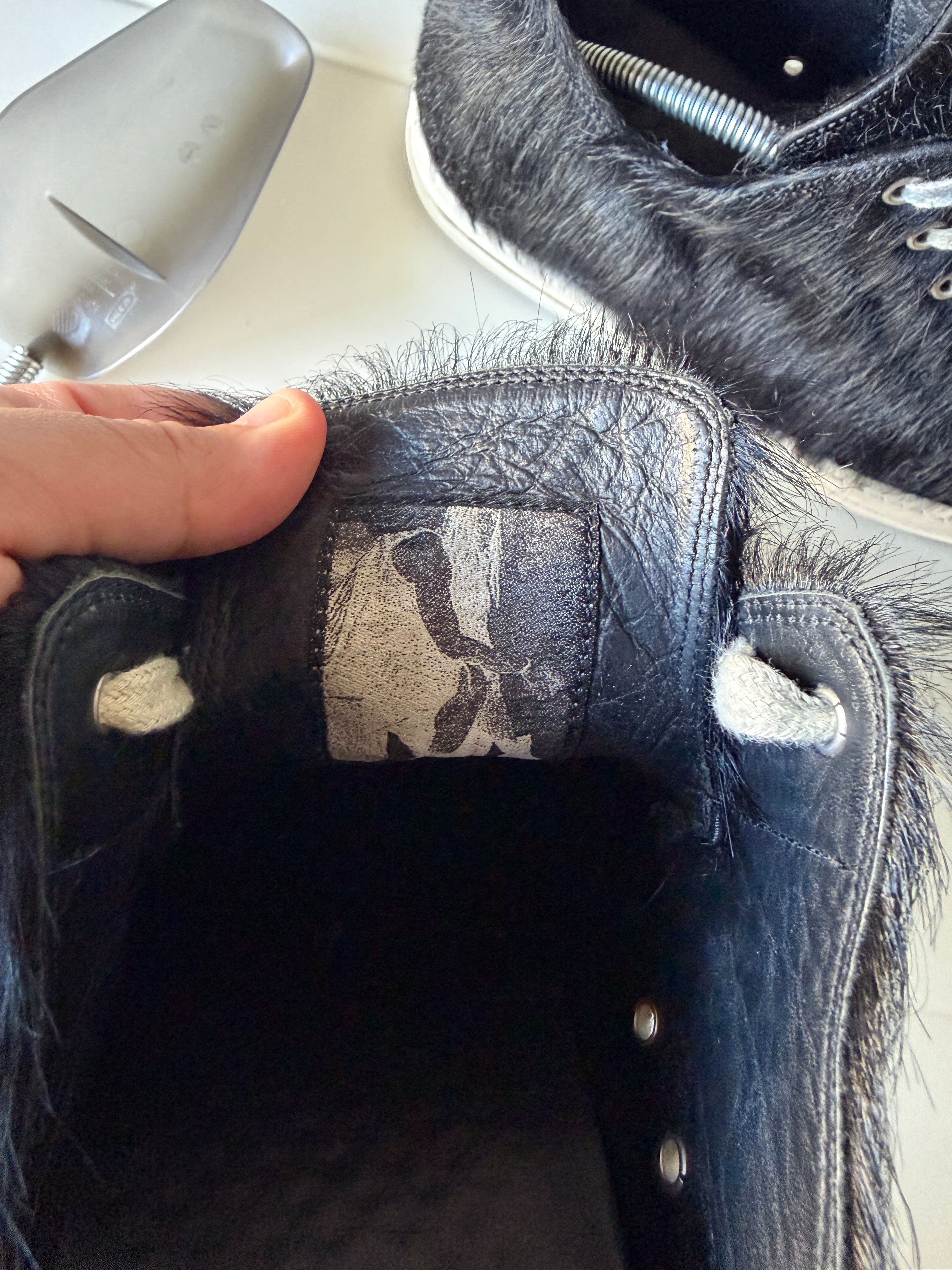 Rick Owens Pony Hair Ramones Low 45/12