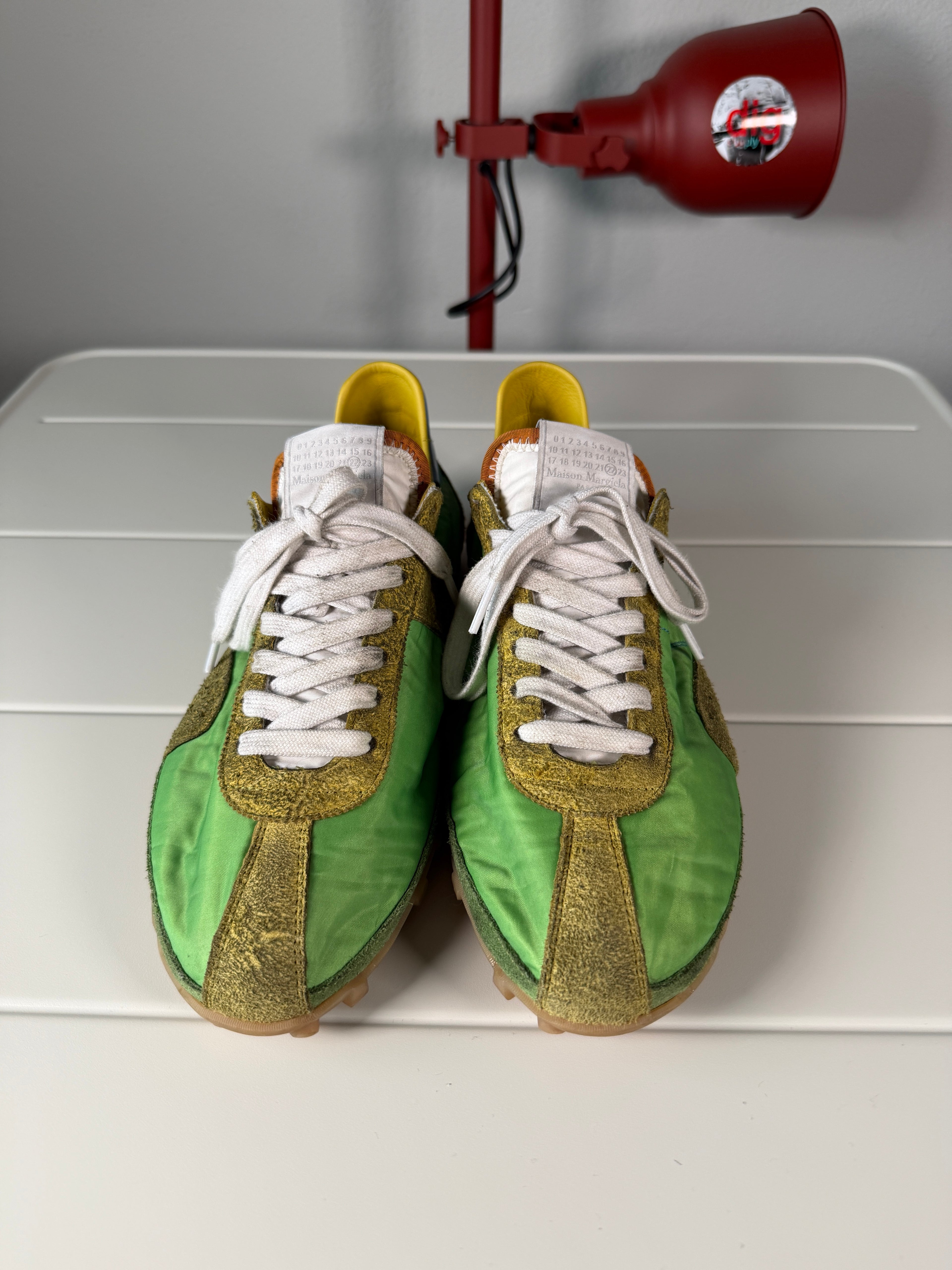 Maison Margiela Green Nylon Sprinter Sneakers 44/11
