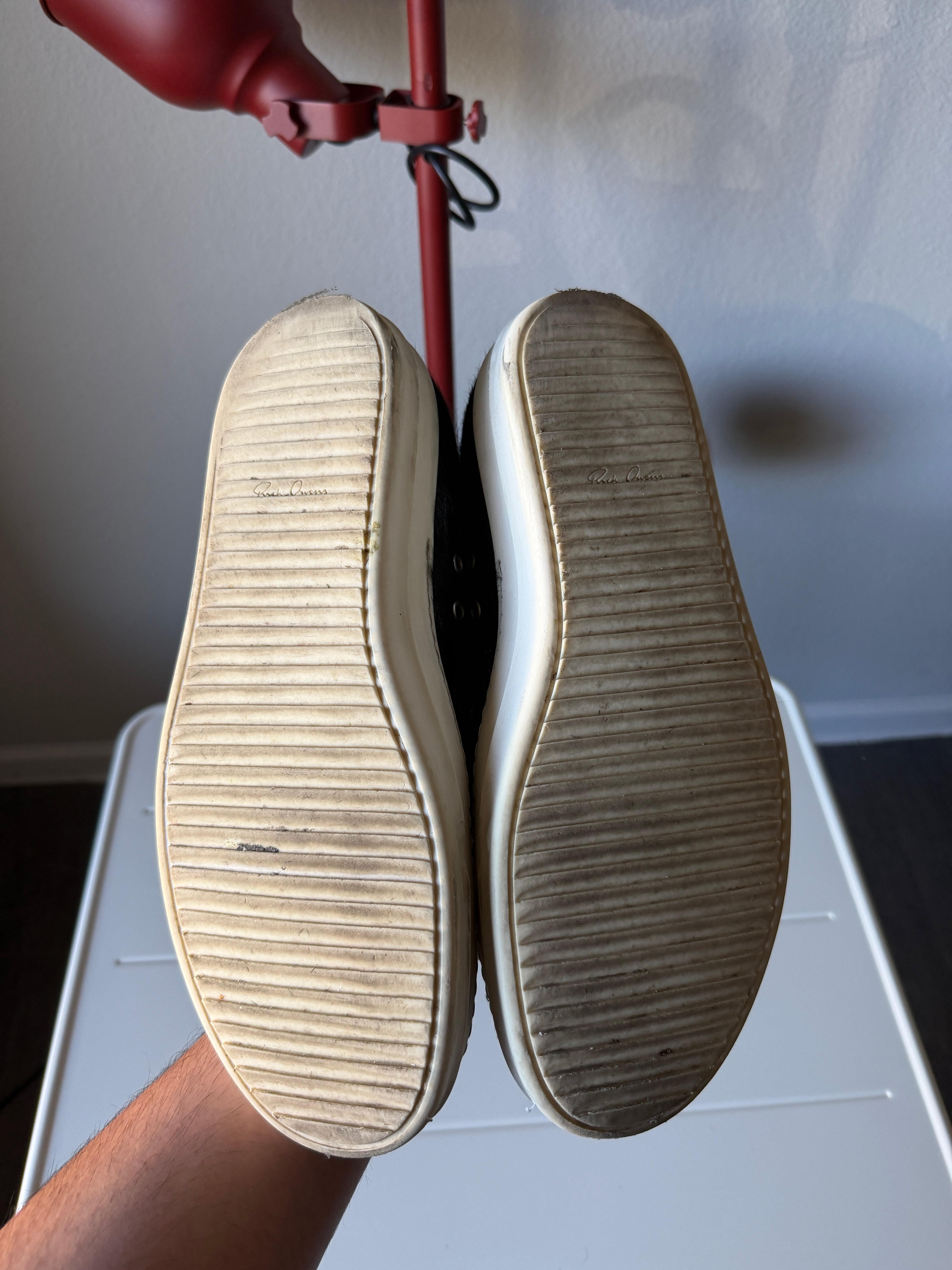 Rick Owens Pony Hair Ramones Low 45/12