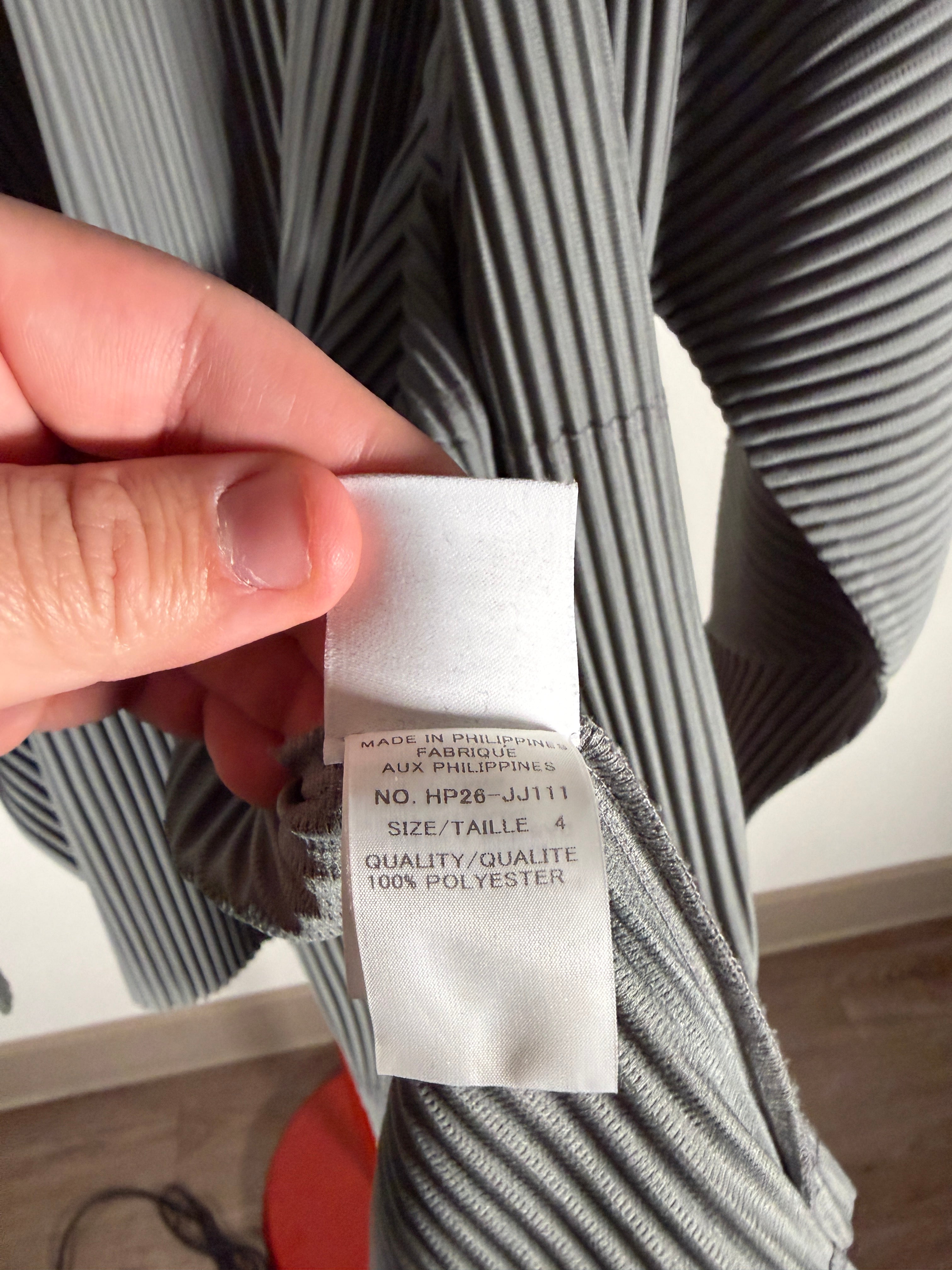 Issey Miyake Homme Plisse Grey Pleated Button Up Shirt 4/XL