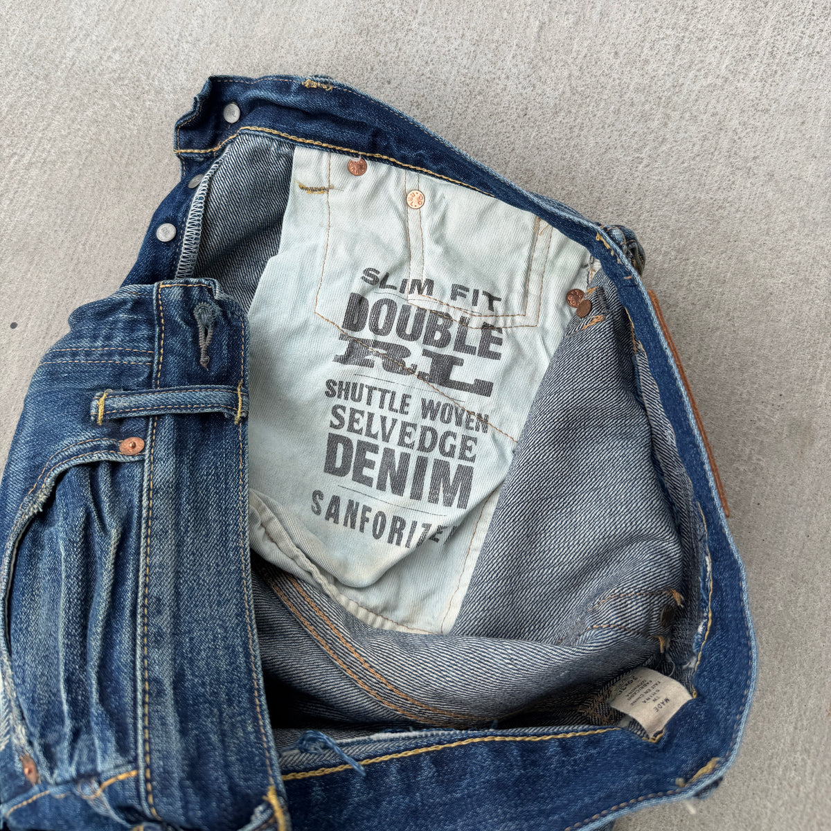 Double RL Ralph Lauren Distressed Slevedge Denim 30x31