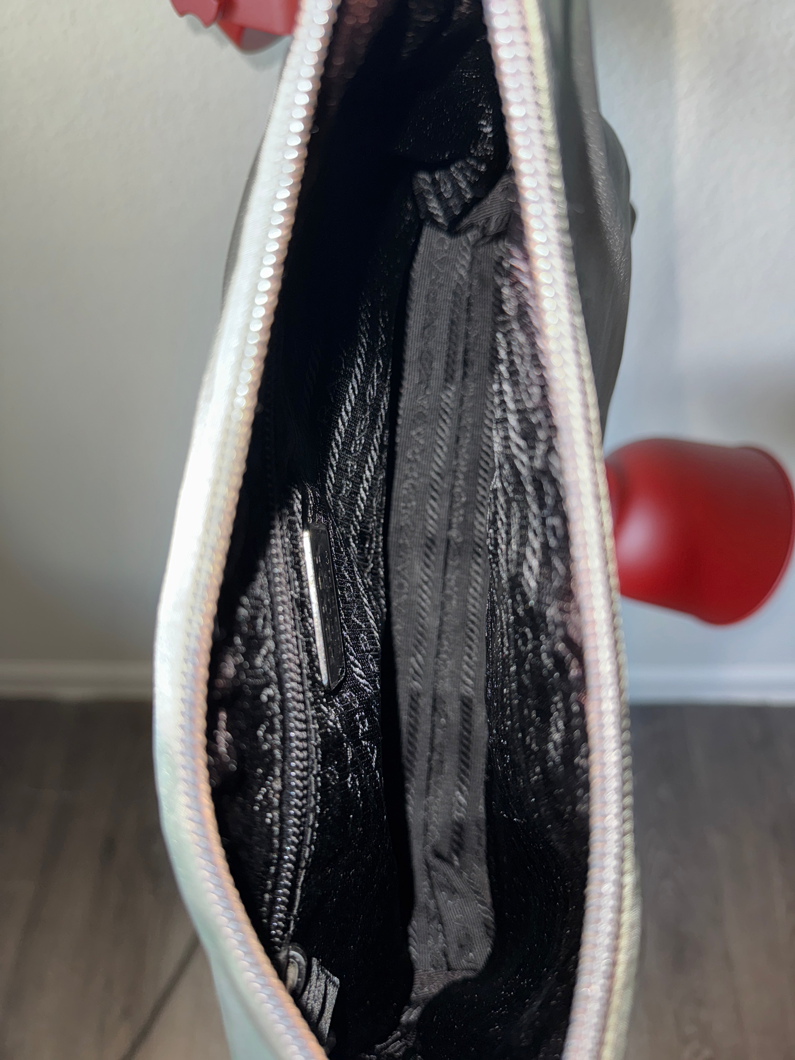 Prada Milano Argento Metal Handle Nylon Bag