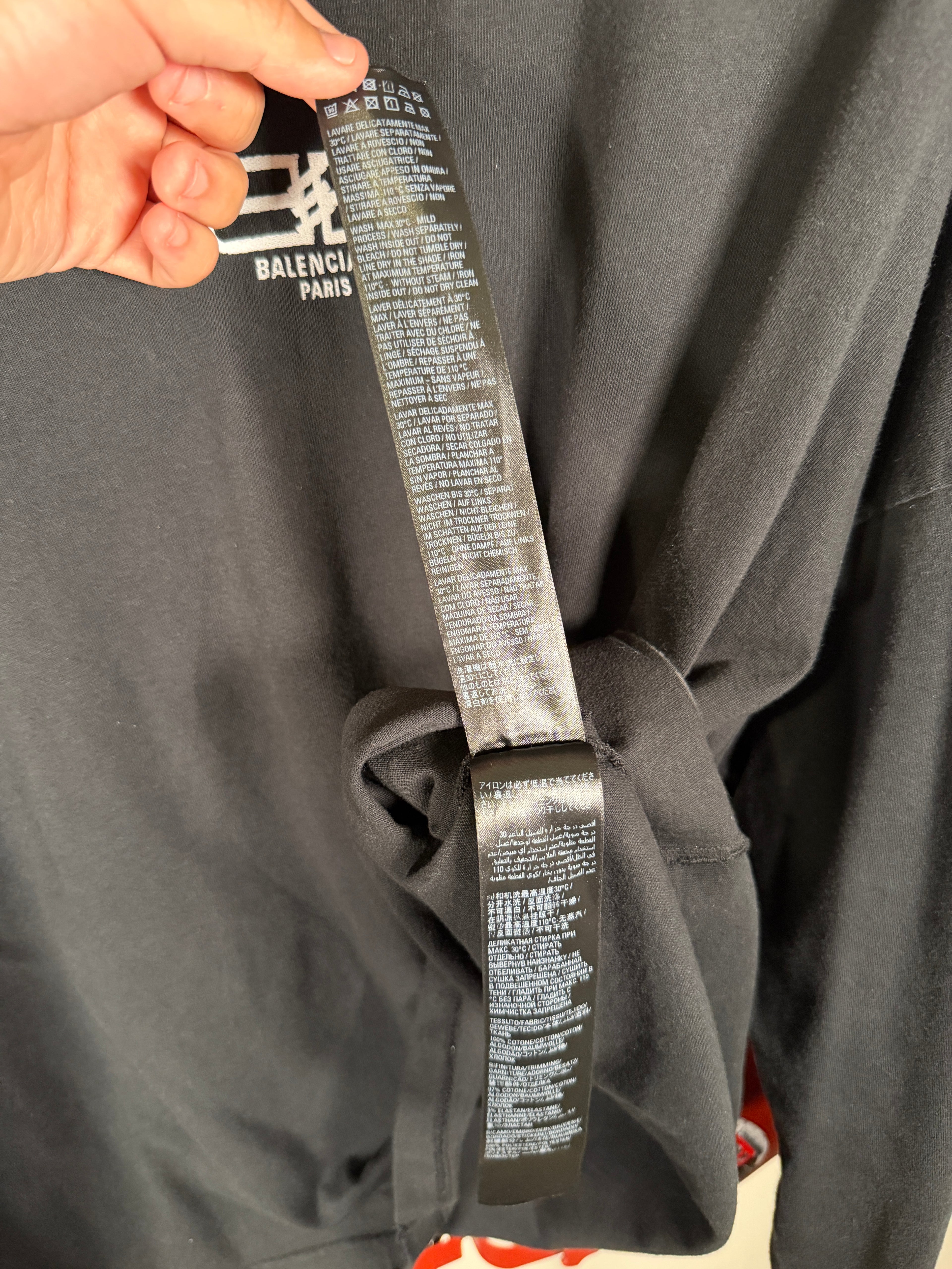 Balenciaga BB Long Sleeve Oversized Distressed Shirt