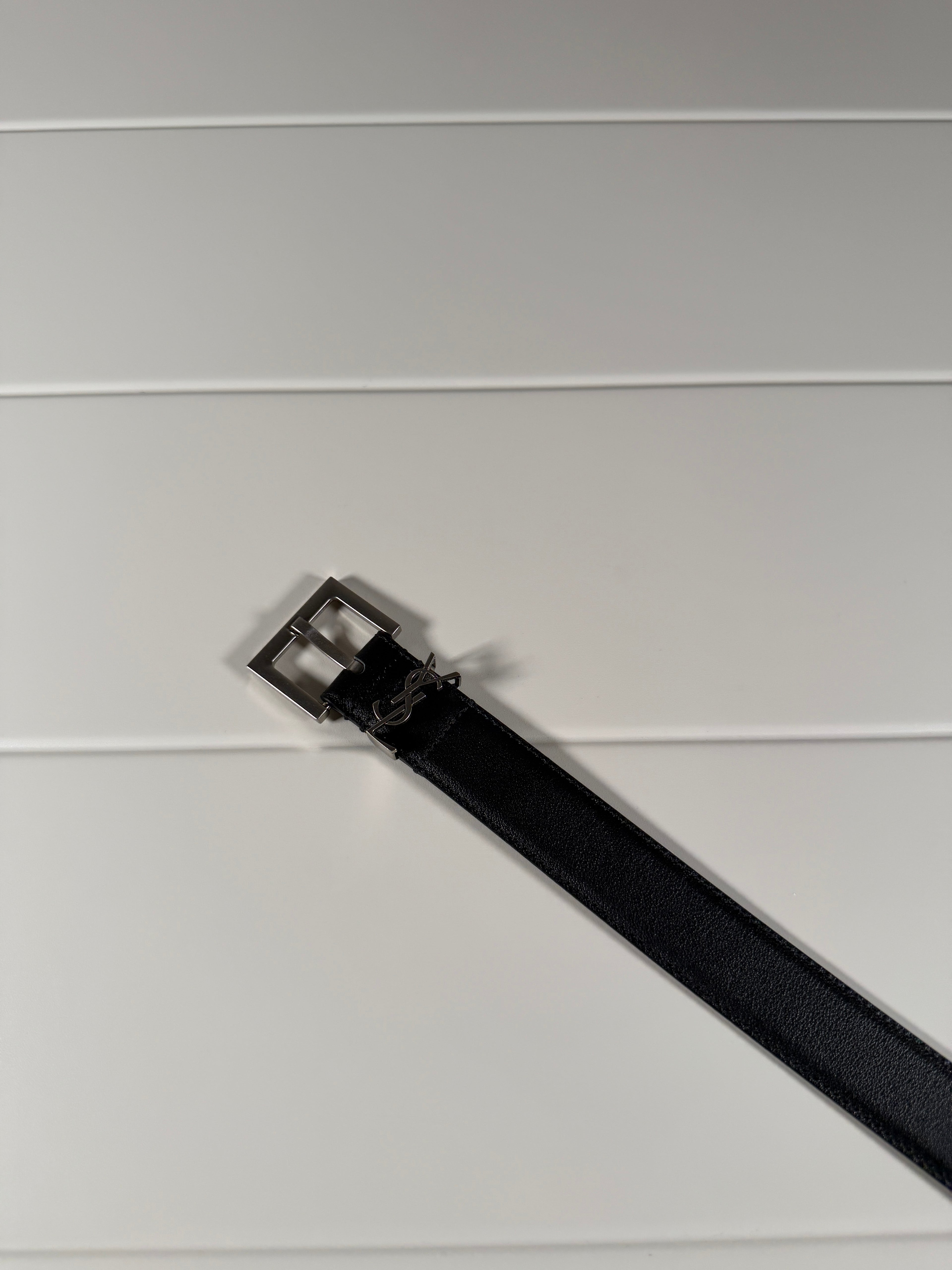 Saint Laurent Mini YSL Logo Leather Belt