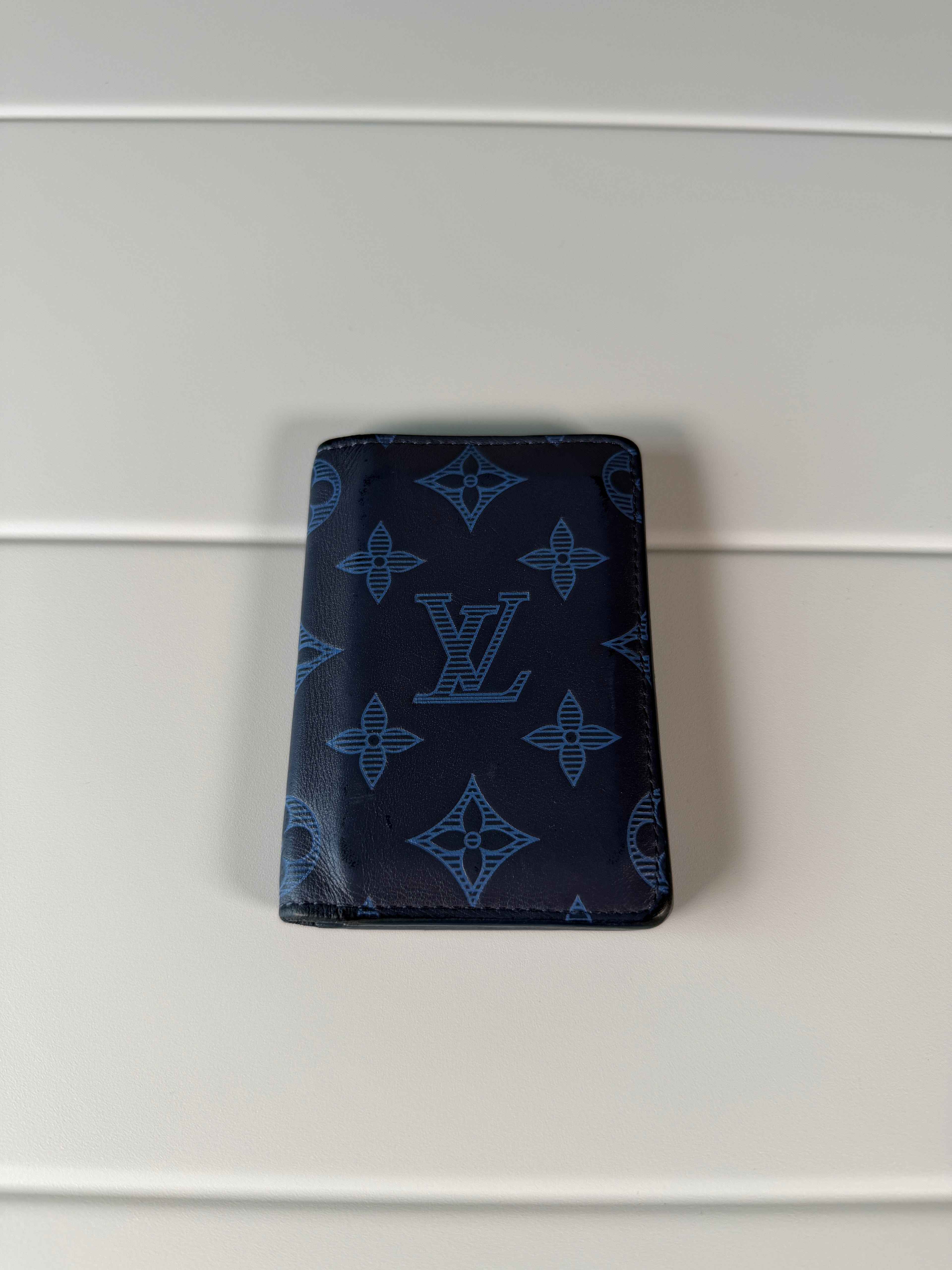 Louis Vuitton Blue Shadow Monogram Pocket Organizer Wallet
