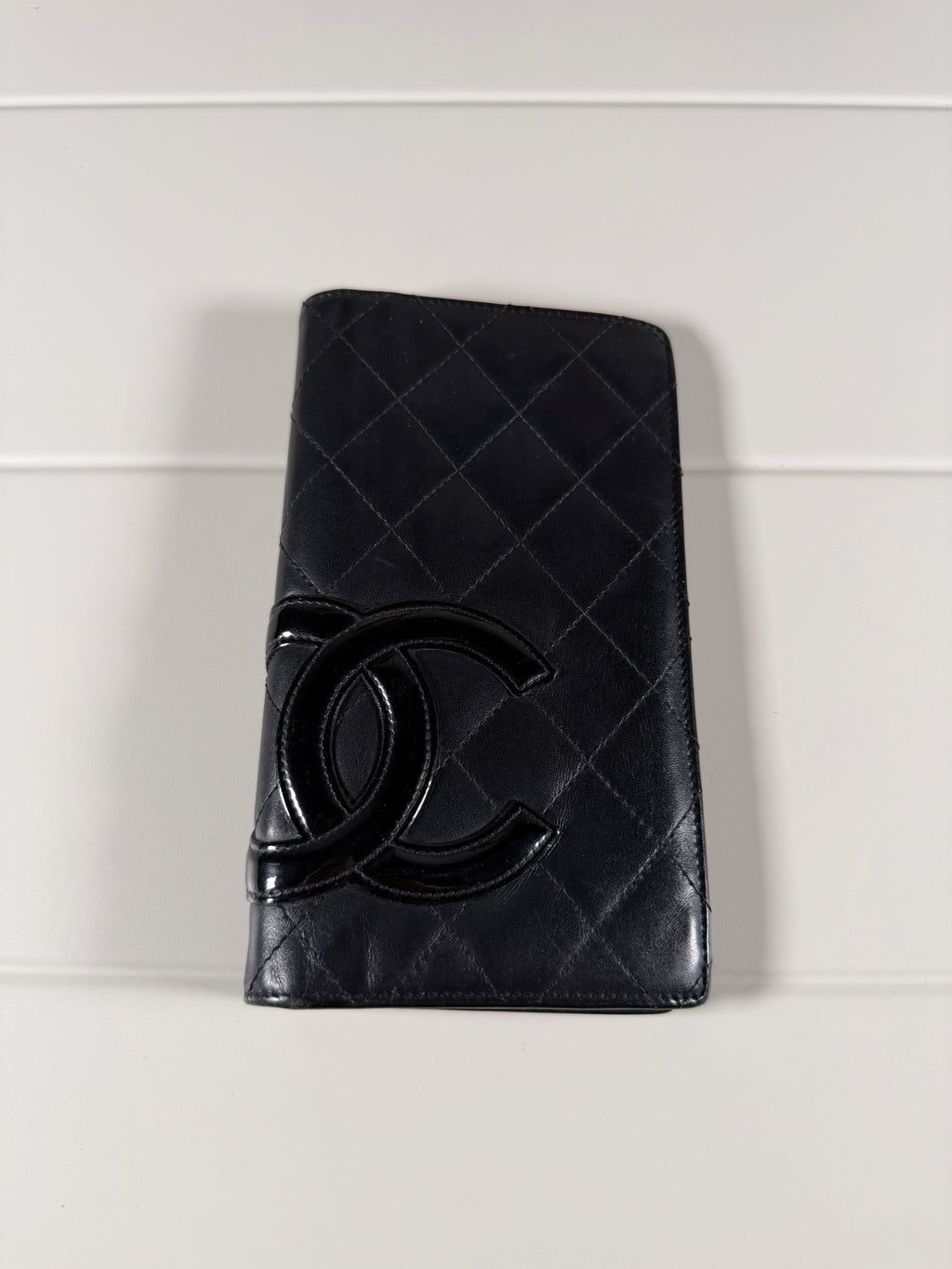 Chanel Cambone Ligne Black Quilted Leather Long Wallet