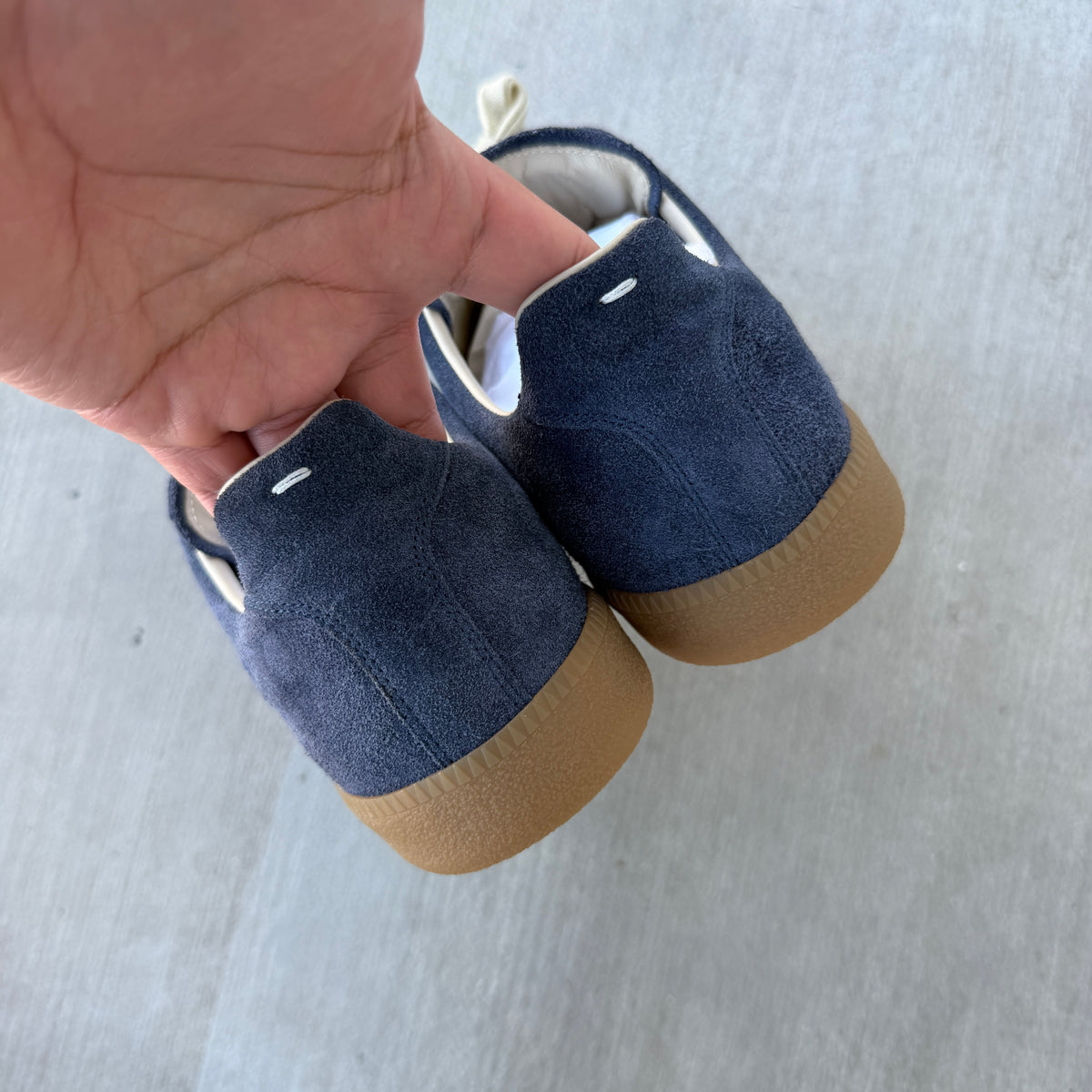 Maison Margiela “Reclica” Navy Suede Gats 45/12