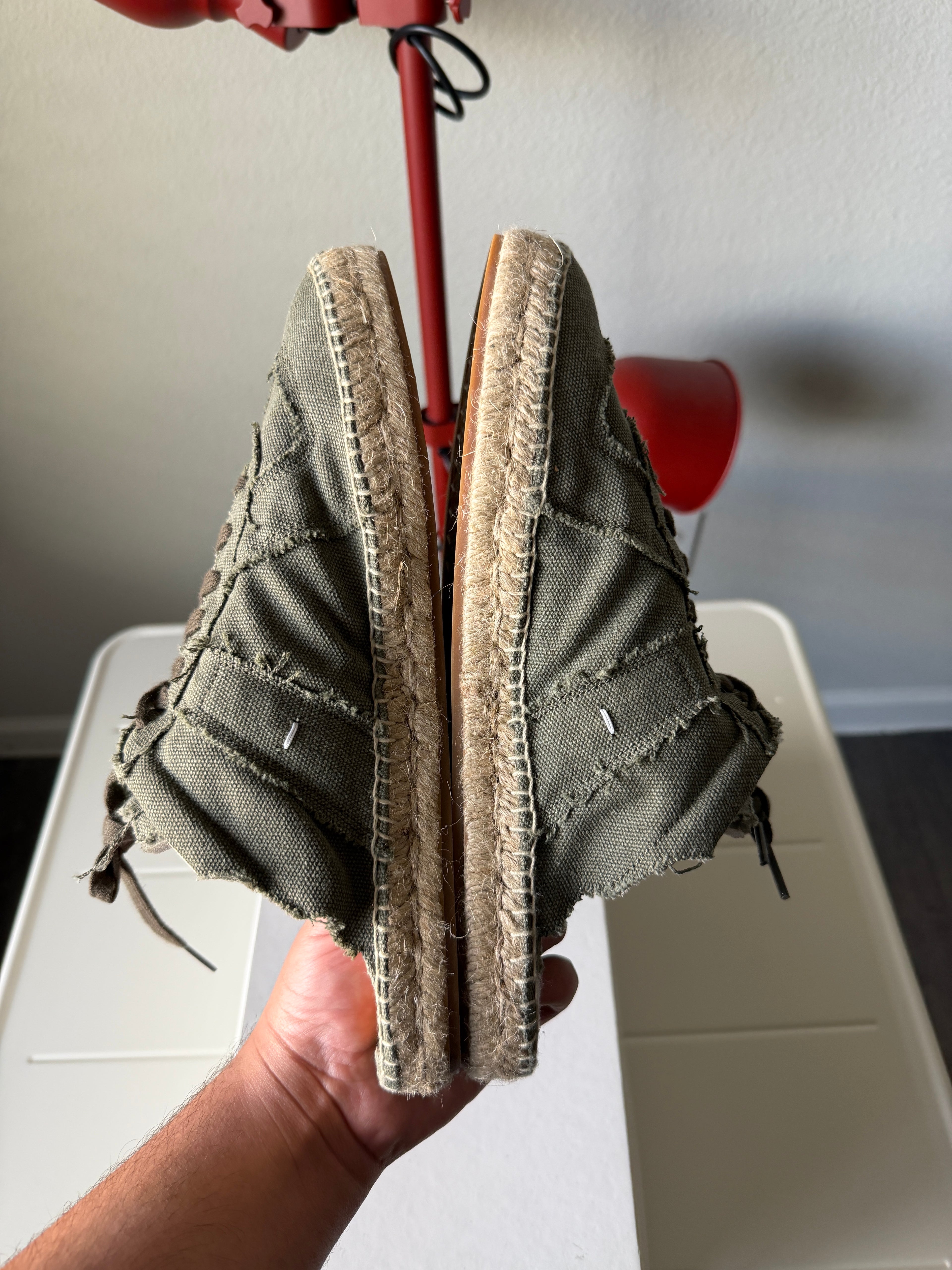 Maison Margiela Olive Green Espadrille Mule Slip-On Gats 46/13