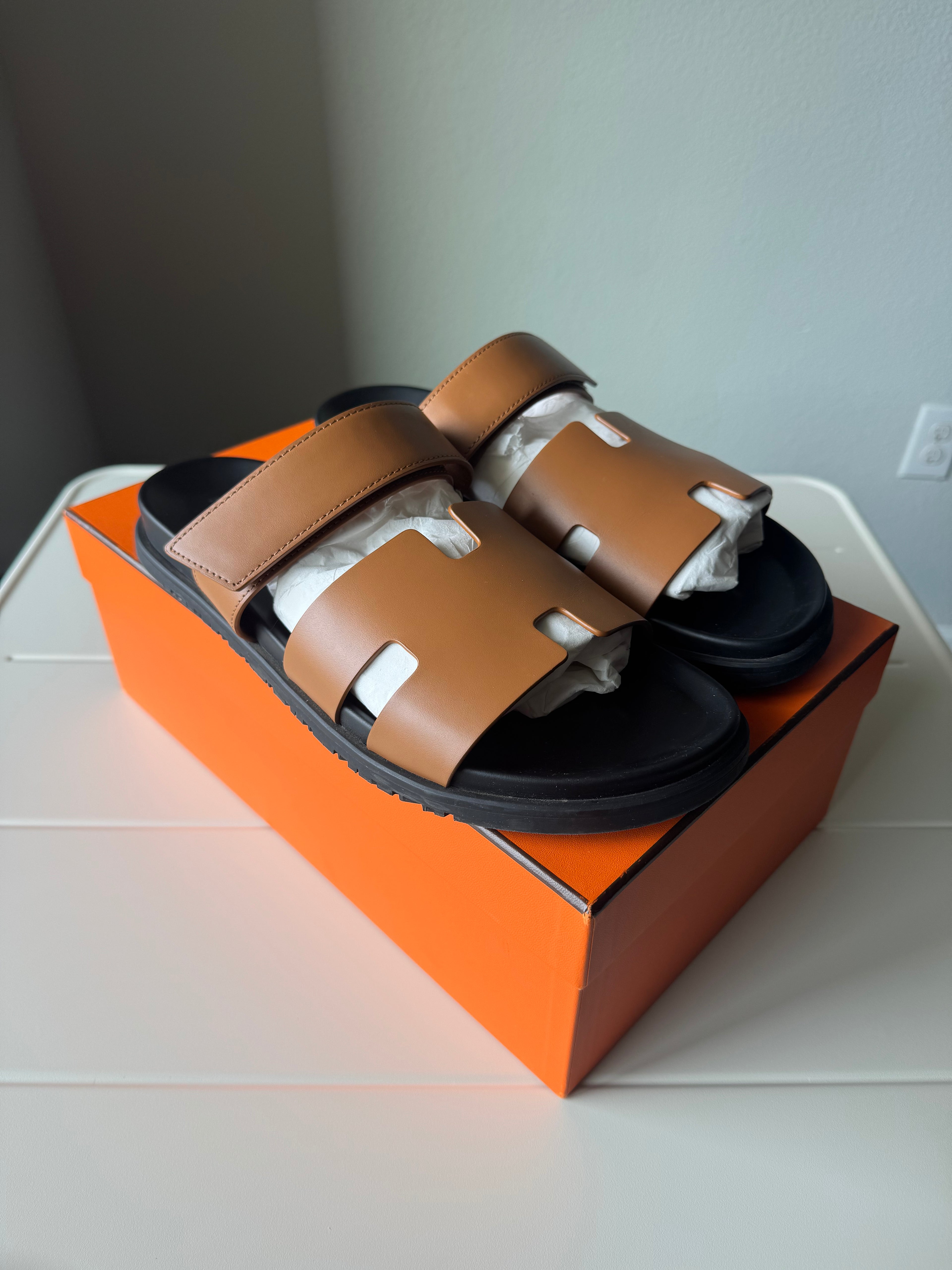 Hermes Chypre Sandals Brown/Tan 46EU/13US