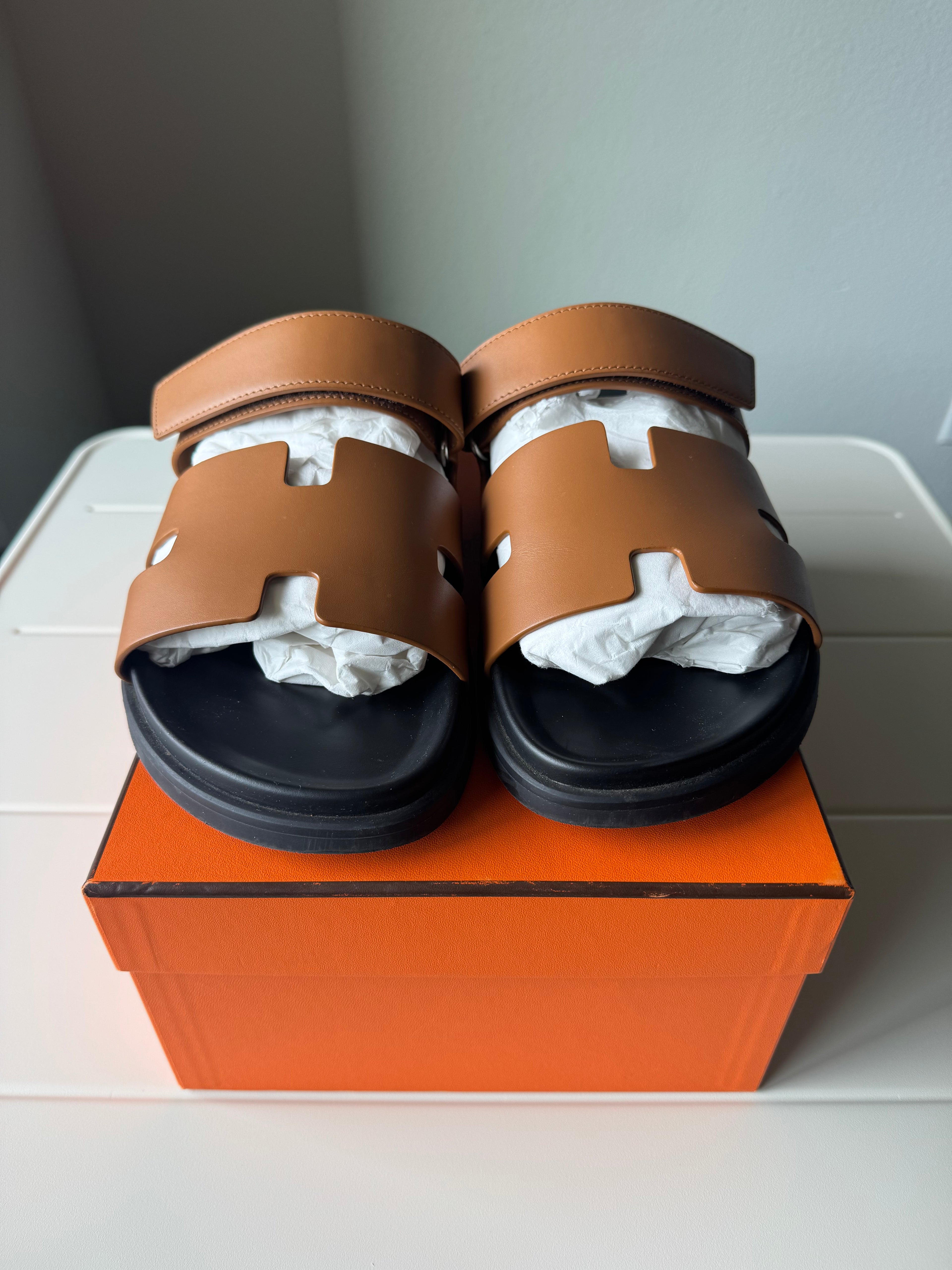 Hermes Chypre Sandals Brown/Tan 46EU/13US