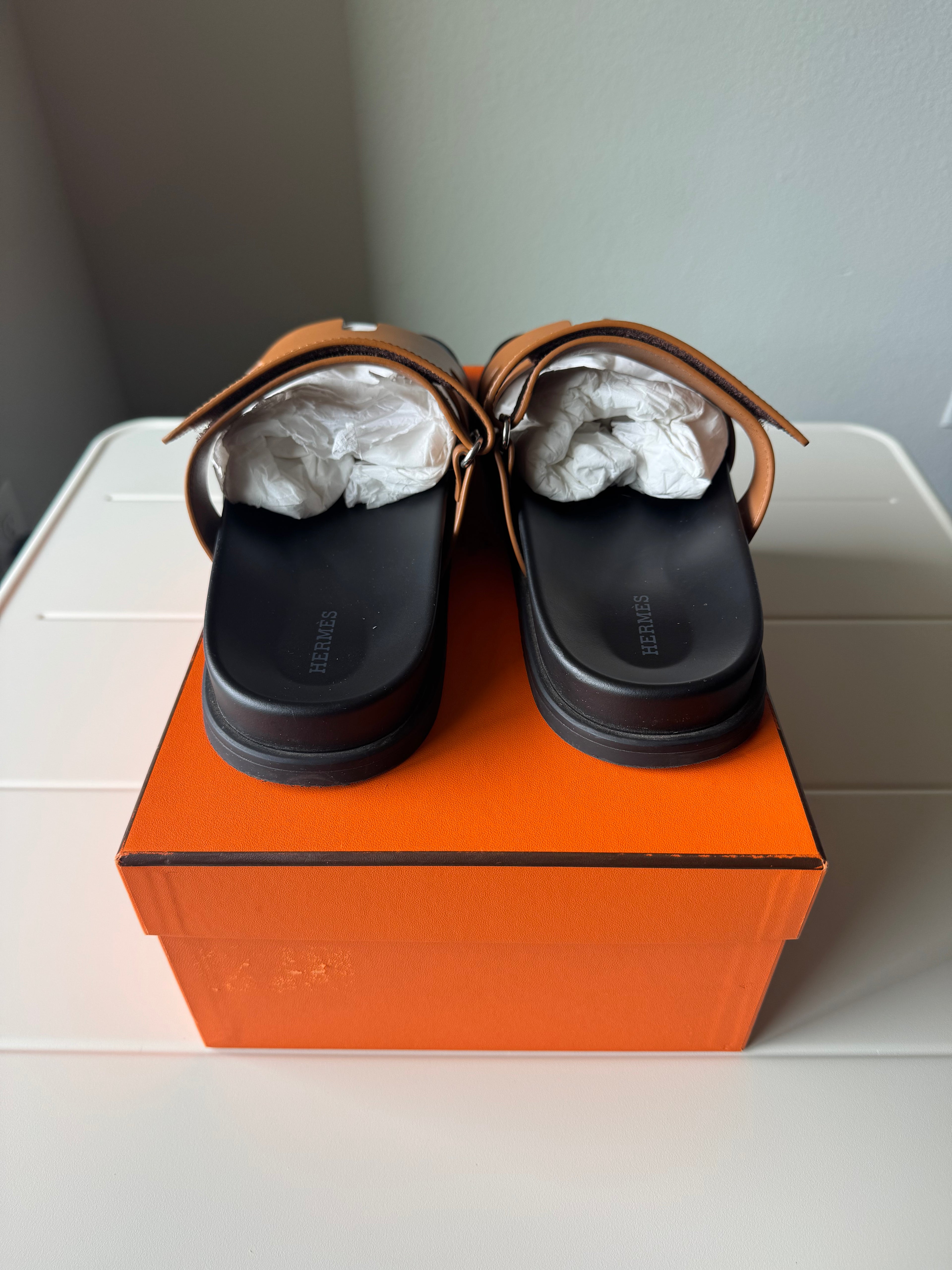 Hermes Chypre Sandals Brown/Tan 46EU/13US