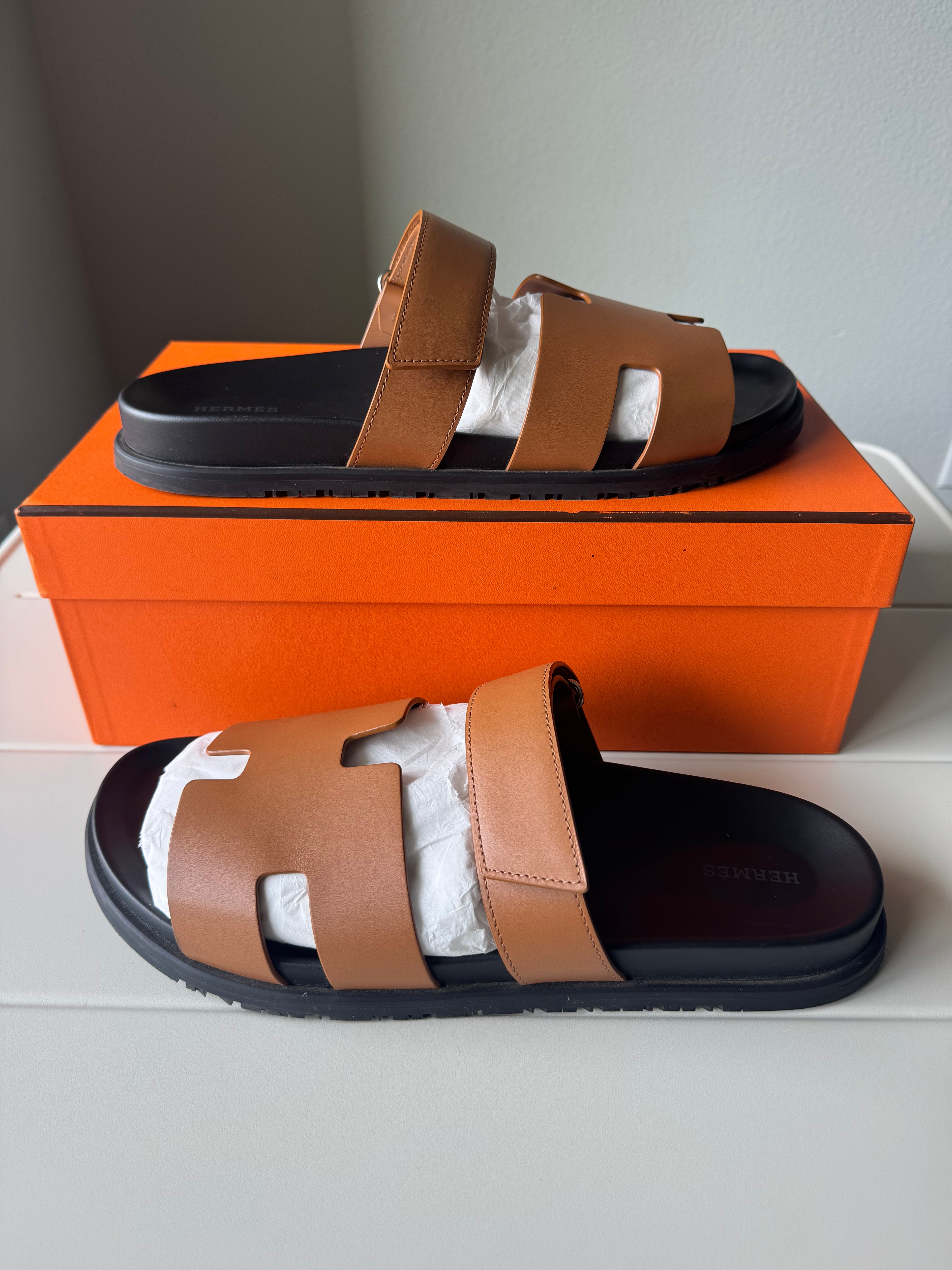 Hermes Chypre Sandals Brown/Tan 46EU/13US