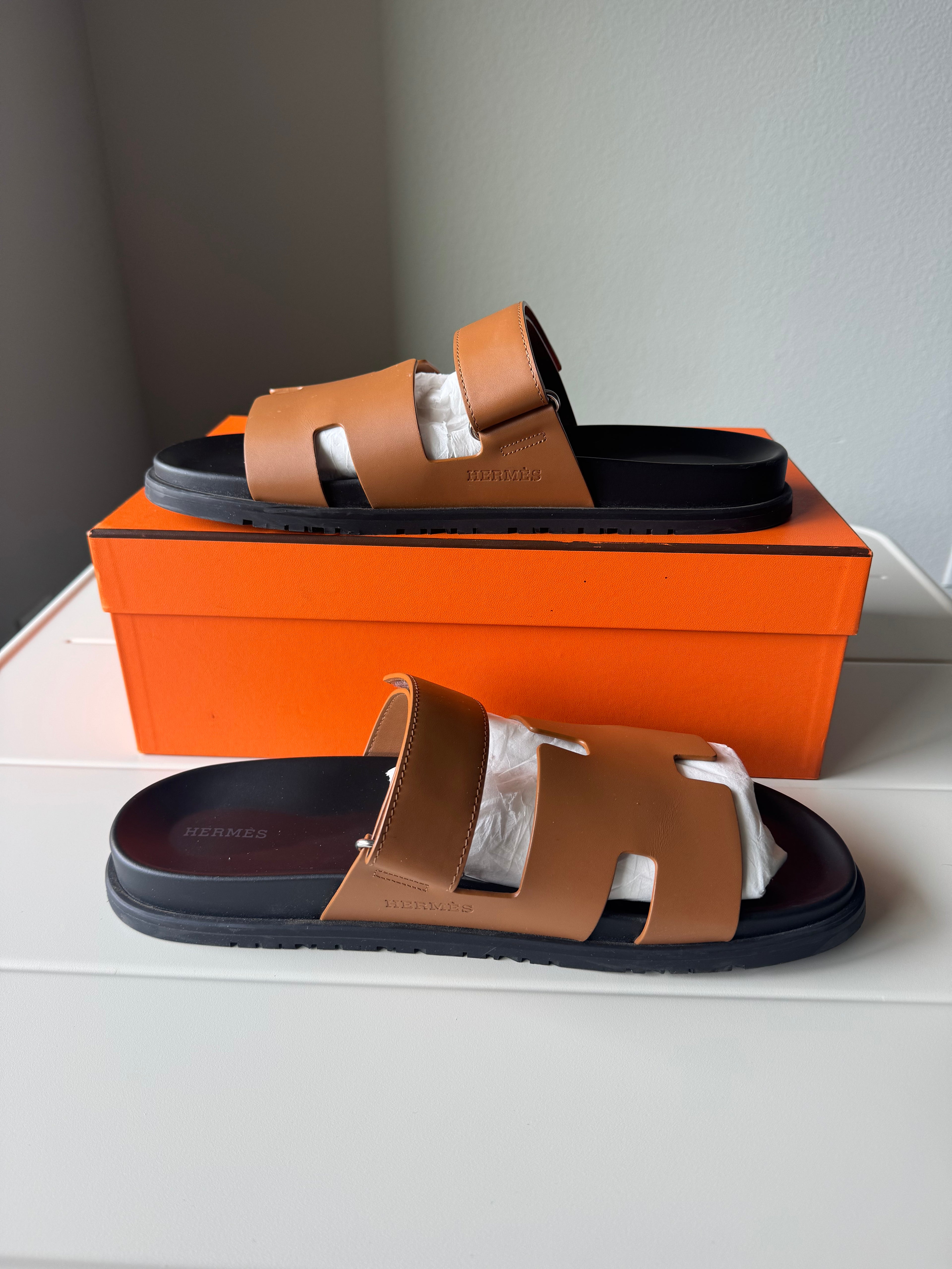 Hermes Chypre Sandals Brown/Tan 46EU/13US